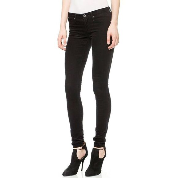 AG Adriano Goldschmied The Legging Super Skinny Black Corduroy Pants - Picture 1 of 7
